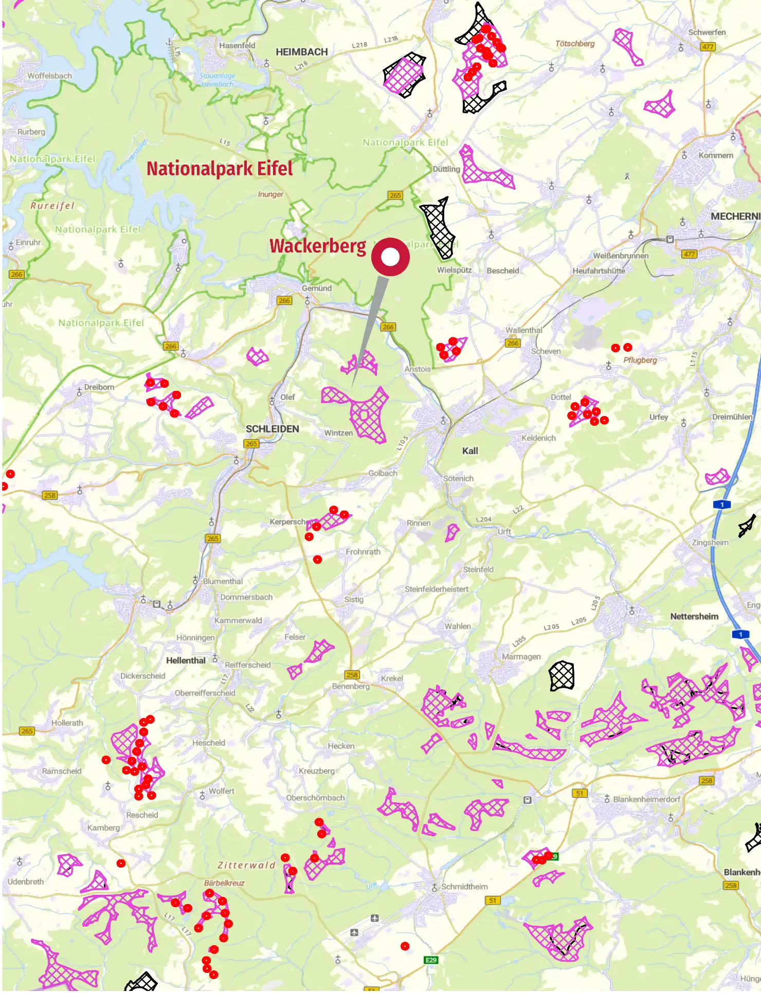 Karte Windanlagen